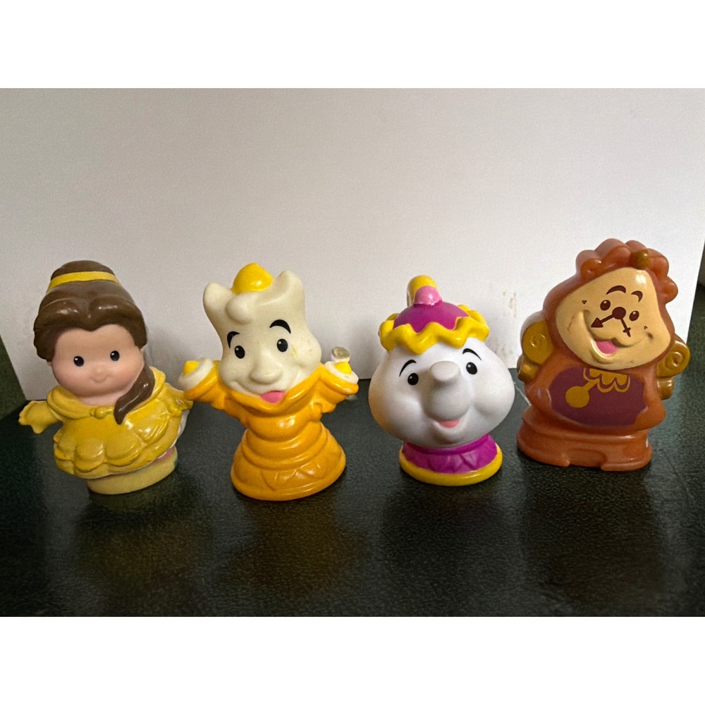 Fisher Price Little People‎ Disney Beauty and the Beast Belle Lumiere Potts 4pc